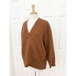 Lululemon Copper Brown Rippled V-Neck Pullover Size 6